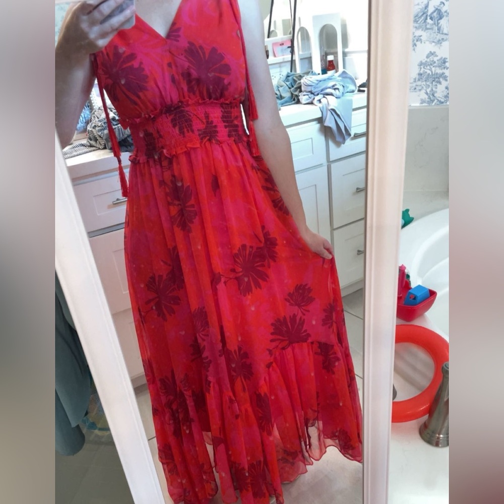 Floral Red Maxi dress